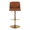 Toriano Contemporary Adjustable Barstool with Swivel in Camel Faux Leather and Gold Metal with Rounded T Footrest- Set of 2 — front view