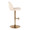 Tintori table in Cream PU, Gold Metal, side view, featuring swivel and adjustable height