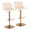 Tintori table in Cream PU, Gold Metal, coordinated set view, featuring swivel and adjustable height