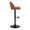 Tintori table in Camel PU, Black Metal, side view, featuring swivel and metal footrest