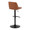 Tintori table in Camel PU, Black Metal, back and side view, featuring swivel and metal footrest