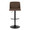 Toriano Contemporary Adjustable Barstool with Swivel in Black Metal and Espresso Faux Leather with Rounded T Footrest- Set of 2 — front view
