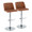 Tintori table in Camel PU, Chrome Metal, coordinated set view, featuring swivel and metal footrest