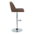 Tintori table in Chrome Metal, Espresso PU, side view, featuring swivel and adjustable height