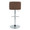 Tintori table in Chrome Metal, Espresso PU, back view, featuring swivel and adjustable height