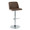 Toriano Contemporary Adjustable Barstool with Swivel in Chrome Metal and Espresso Faux Leather with Rounded T Footrest- Set of 2 — product view