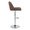 Toriano Contemporary Adjustable Barstool with Swivel in Chrome Metal and Espresso Faux Leather with Rounded T Footrest- Set of 2 — side view