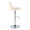 Tintori table in Cream PU, Chrome Metal, side view, featuring swivel and adjustable height