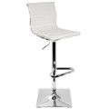 Masters Contemporary Adjustable Barstool with Swivel in White Faux Leather — product view