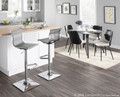 Mirage table in Chrome, Silver Mesh