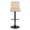 Vasari table in Black Metal, Walnut Wood, Cream Pu, front view, featuring swivel and adjustable height