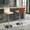Vasari table in Chrome Metal, Walnut Wood, Cream Pu, featuring swivel and adjustable height