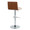 Vasari table in Chrome Metal, Walnut Wood, Cream Pu, back and side view, featuring swivel and adjustable height