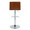 Vasari table in Chrome Metal, Walnut Wood, Cream Pu, back view, featuring swivel and adjustable height