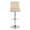 Vasari table in Chrome Metal, Walnut Wood, Cream Pu, front view, featuring swivel and adjustable height