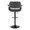Vintage Flair table in Black Metal, Charcoal Fabric, back view, featuring swivel and adjustable height