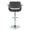 Vintage Flair table in Chrome Metal, Charcoal Fabric, back view, featuring swivel and adjustable height