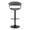 Vintage Mod table in Black Metal, Walnut Wood, Light Grey Fabric, front view, featuring swivel and adjustable height