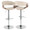 Vintage Mod table in Chrome Metal, Walnut Wood, Cream Fabric, featuring swivel and open back