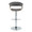 Vintage Mod Mid-Century Modern Adjustable Barstool with Swivel in Chrome Metal, Walnut Wood and Light Grey Fabric with Rounded "t" Footrest- Set of 2 — front view