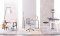 Geo Industrial Counter Stool in Vintage White Metal and Espresso Bamboo- Set of 2 — lifestyle photo 2
