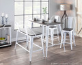 Oregon counter stool in Vintage White Metal, Espresso Bamboo