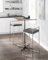 Fuji table in Stainless Steel, Walnut Wood