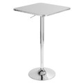 Bistro Contemporary Adjustable Square Bar Table in Silver — product view