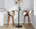 Adjustable Bar Table table in Black Metal, Walnut Wood, featuring adjustable height