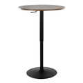 Elia Contemporary Adjustable Bar Table in Black Metal and Walnut Wood Top — product view