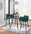 Clara table in Black Metal, Clear Glass