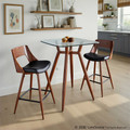 Clara table in Walnut Metal, Clear Glass