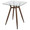 Clara Mid-Century Modern Counter Table in Walnut Metal and Clear Glass — rear three-quarter view