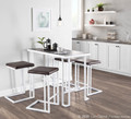 Roman table in Vintage White Metal, Espresso Bamboo