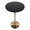 Pebble table in Gold Metal, Black Mdf, top view, featuring wood design