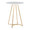 Cece table in Gold Metal, White Mdf, back and side view, featuring wood design