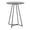 Cece table in Black Metal, Black Mdf, back and side view, featuring wood design