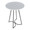 Cece table in Black Metal, White Mdf, top view, featuring wood design