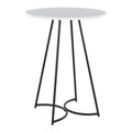 Cece Contemporary Counter Table in Black Metal and White Wood — product view