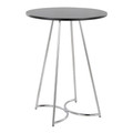 Cece Contemporary/Glam Counter Table in Chrome Metal and Black Wood — product view