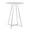 Cece table in Chrome Metal, White Mdf, back and side view, featuring wood design