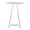 Cece table in Chrome Metal, White Mdf, side view, featuring wood design