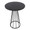 Canary table in Black Metal, Black Mdf, top view, featuring wood design