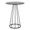 Canary table in Black Metal, Black Mdf, side view, featuring wood design