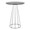 Canary table in Chrome Metal, Black Mdf, side view, featuring wood design
