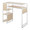 Display Farmhouse Bar Height Table with Storage Space in White Metal and Natural Wood — rear three-quarter view
