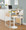 Display Farmhouse Bar Height Table with Storage Space in White Metal and Natural Wood — lifestyle photo 5