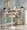 Display Farmhouse Bar Height Table with Storage Space in White Metal and Natural Wood — lifestyle photo 7