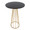 Canary table in Gold Metal, Black Mdf, top view, featuring wood design