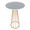 Canary table in Gold Metal, White Mdf, top view, featuring wood design
